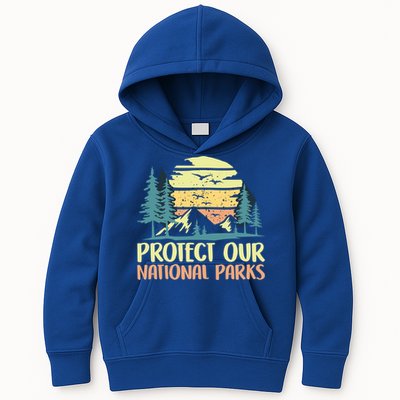 Protect Our National Parks Vintage Outdoor Camping Gift Kids Hoodie