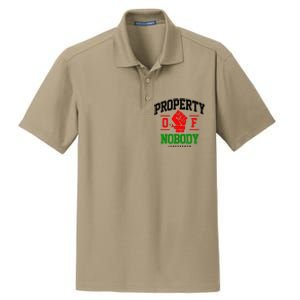 Property Of Nobody Juneteenth Black woman Gifts Dry Zone Grid Polo