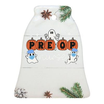 Pre Op Nurse Halloween Preoperative Nurse Ghost Boo Crew Ceramic Bell Ornament