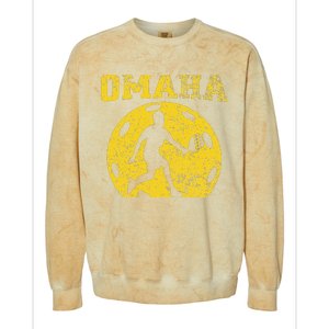 Pickleball Omaha Nebraska Colorblast Crewneck Sweatshirt