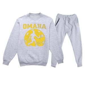 Pickleball Omaha Nebraska Premium Crewneck Sweatsuit Set