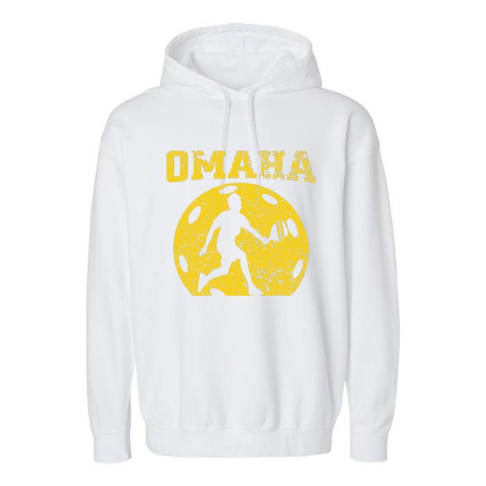 Pickleball Omaha Nebraska Garment-Dyed Fleece Hoodie