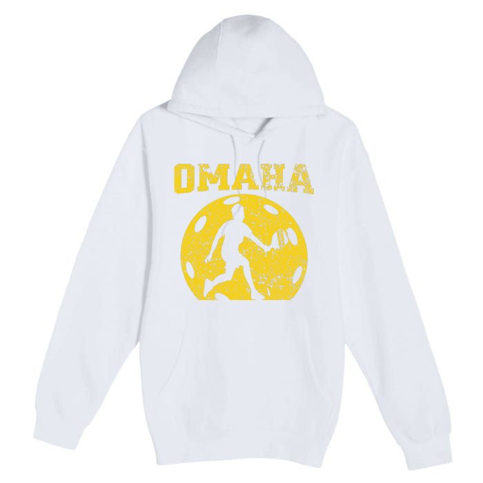 Pickleball Omaha Nebraska Premium Pullover Hoodie