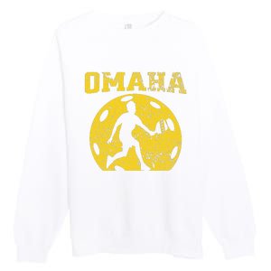 Pickleball Omaha Nebraska Premium Crewneck Sweatshirt