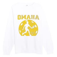 Pickleball Omaha Nebraska Premium Crewneck Sweatshirt