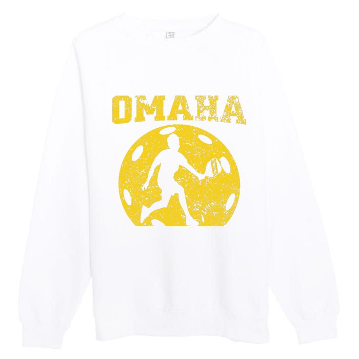 Pickleball Omaha Nebraska Premium Crewneck Sweatshirt