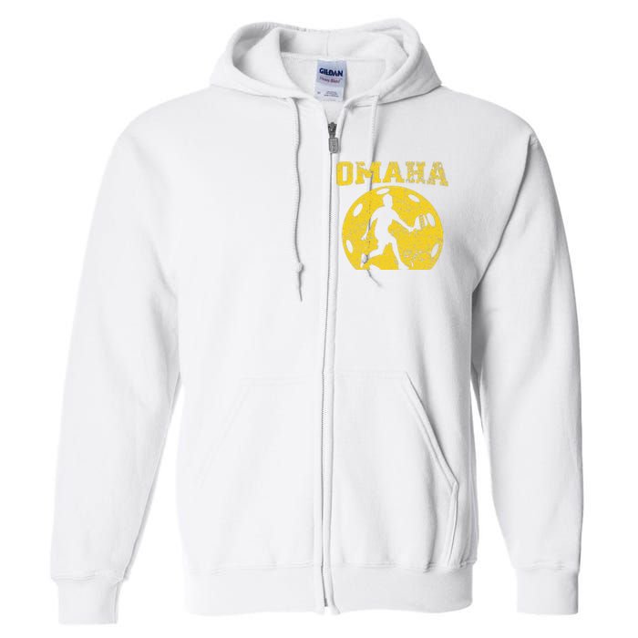 Pickleball Omaha Nebraska Full Zip Hoodie