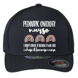 Peds Oncology Nurse Rainbow Pediatric Oncology Nursing Gift Flexfit Unipanel Trucker Cap