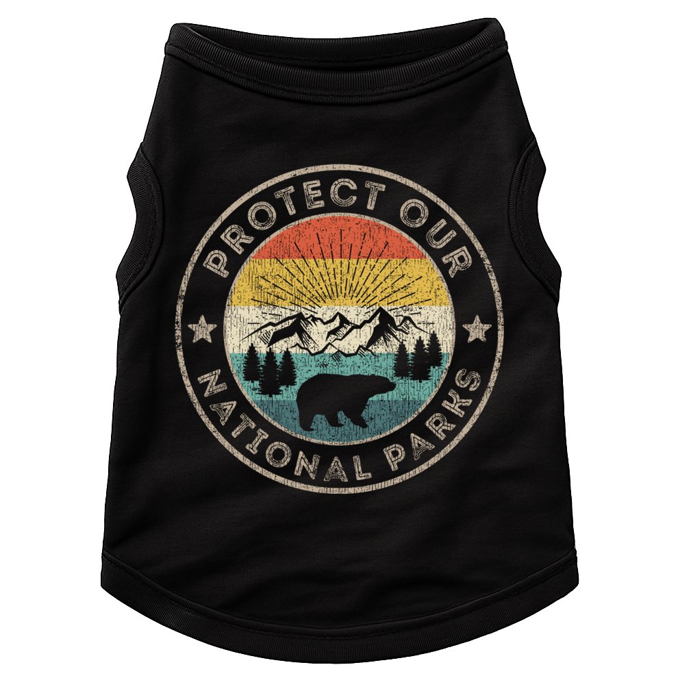 Protect Our National Parks Retro Hiking Gift Doggie Tank