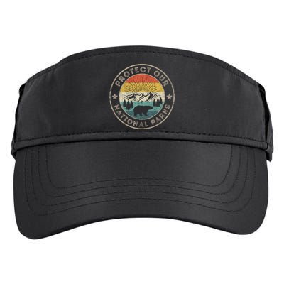 Protect Our National Parks Retro Hiking Gift Adult Drive Performance Visor