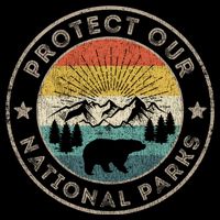 Protect Our National Parks Retro Hiking Gift Drawstring Bag