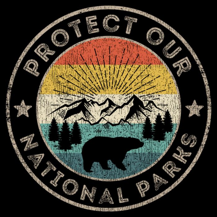 Protect Our National Parks Retro Hiking Gift Drawstring Bag