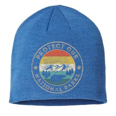 Protect Our National Parks Retro Hiking Gift Sustainable Beanie