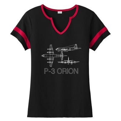 P3 Orion Navy Aircraft Crew Veteran Naval Aviation Ladies Halftime Notch Neck Tee