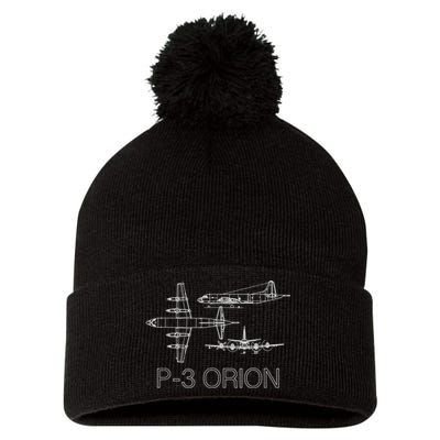 P3 Orion Navy Aircraft Crew Veteran Naval Aviation Pom Pom 12in Knit Beanie