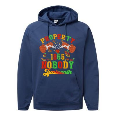 Property Of Nobody Junenth American African Freedom Great Gift Performance Fleece Hoodie