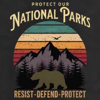 Protect Our National Parks Hiking Camping Souvenir 7 Panel Mesh Trucker Snapback Hat