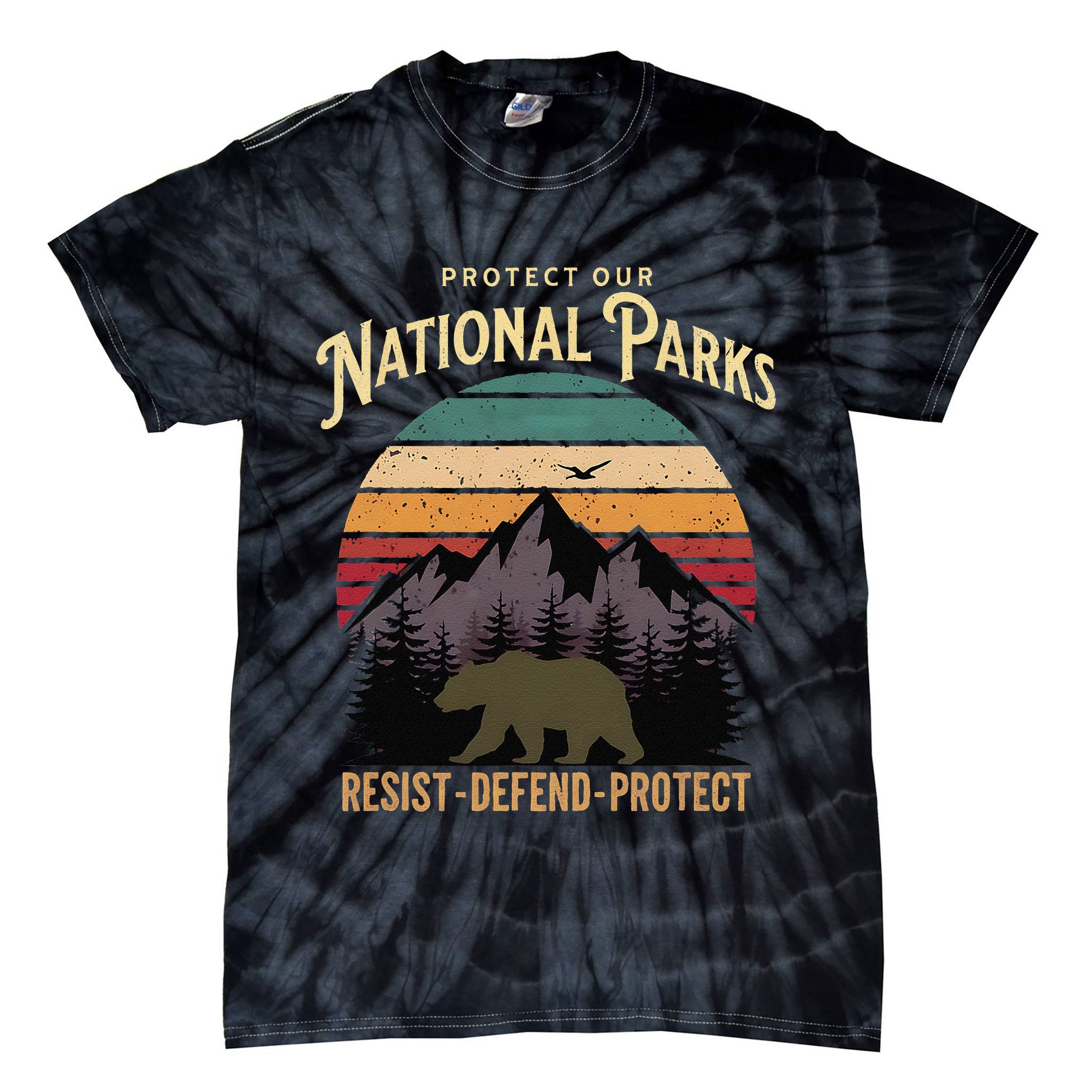 Protect Our National Parks Hiking Camping Souvenir Tie-Dye T-Shirt
