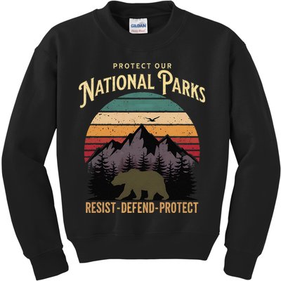 Protect Our National Parks Hiking Camping Souvenir Kids Sweatshirt