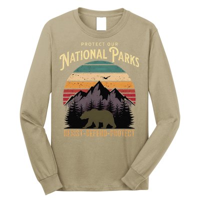 Protect Our National Parks Hiking Camping Souvenir Long Sleeve Shirt