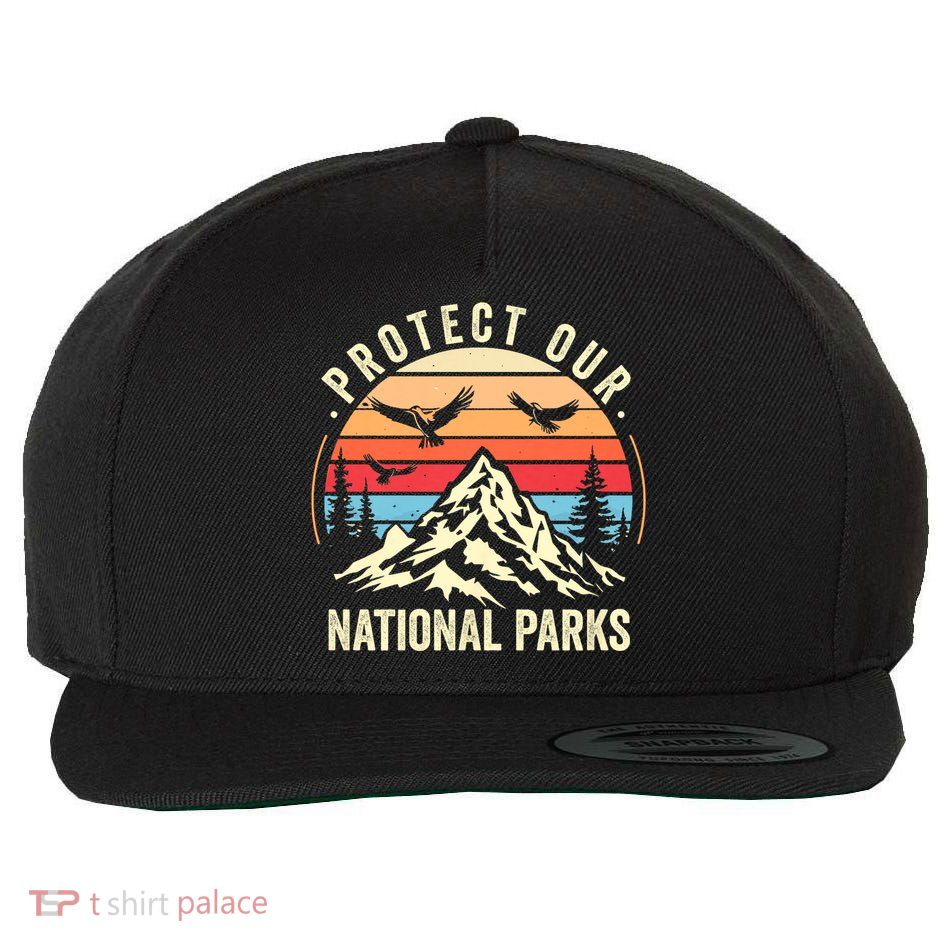 Protect Our National Parks Retro Nature Conservation Wool Snapback Cap