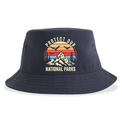 Protect Our National Parks Retro Nature Conservation Sustainable Bucket Hat