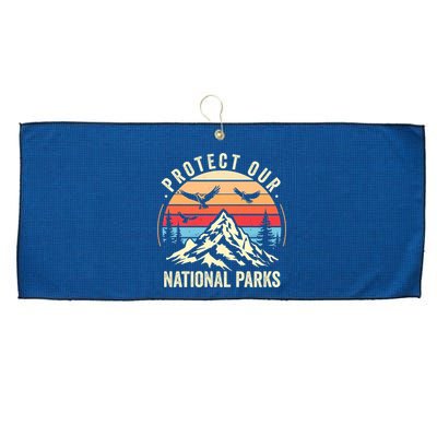 Protect Our National Parks Retro Nature Conservation Large Microfiber Waffle Golf Towel