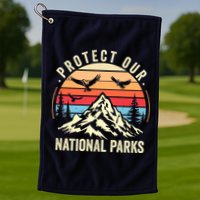 Protect Our National Parks Retro Nature Conservation Golf Towel
