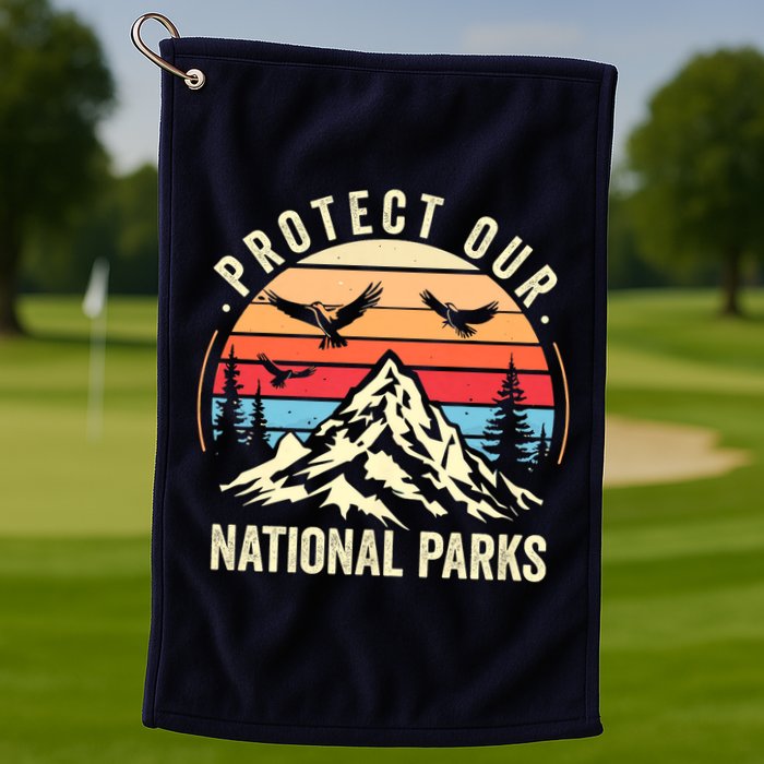Protect Our National Parks Retro Nature Conservation Golf Towel