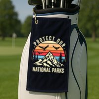 Protect Our National Parks Retro Nature Conservation Golf Towel