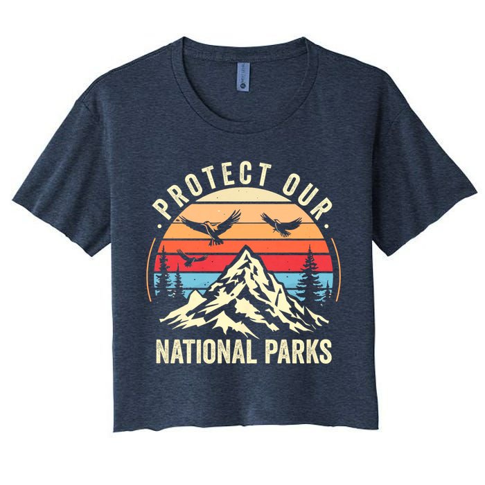 Protect Our National Parks Retro Nature Conservation Women's Crop Top Tee