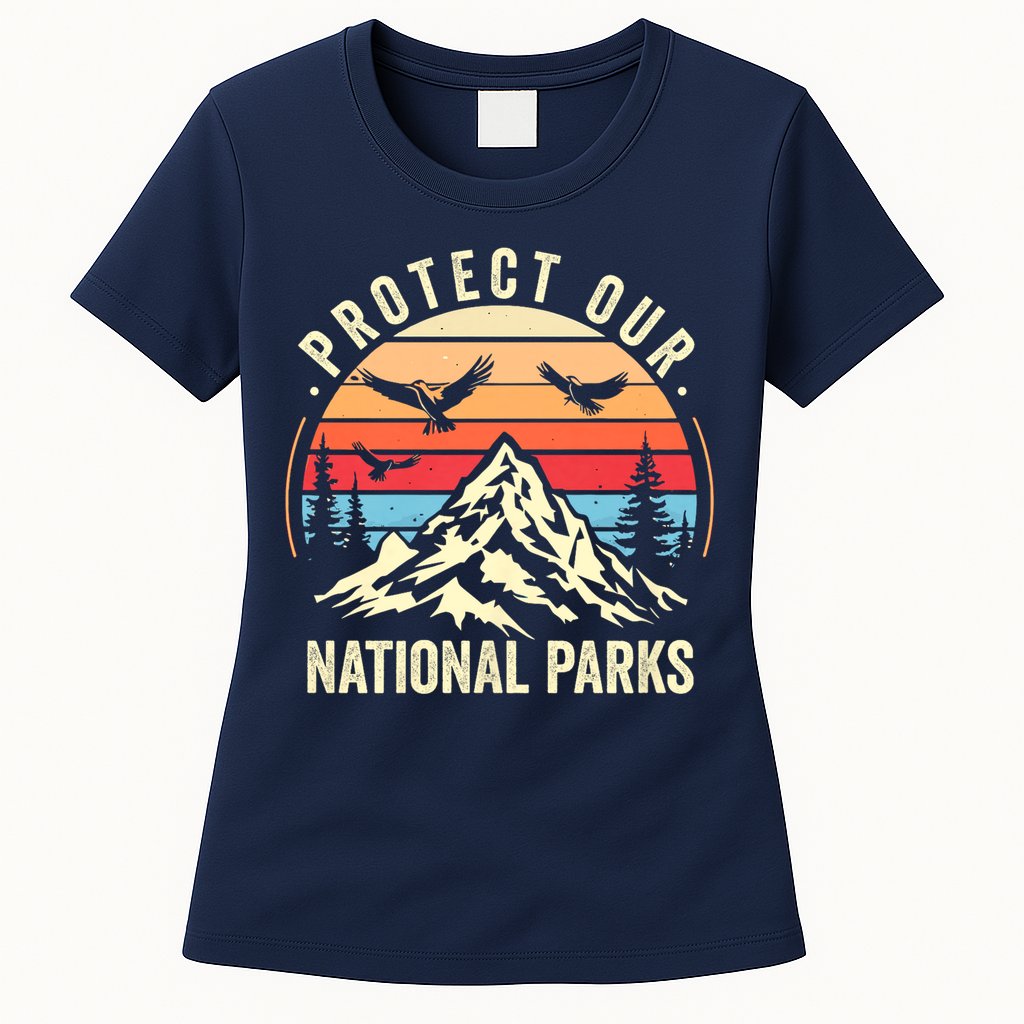 Protect Our National Parks Retro Nature Conservation Womens T-Shirt