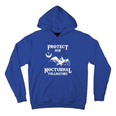 Protect Our Nocturnal Pollinators Gift Bat With Moon Art Cool Gift Hoodie