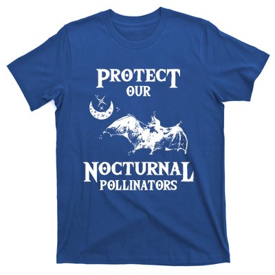 Protect Our Nocturnal Pollinators Gift Bat With Moon Art Cool Gift T-Shirt