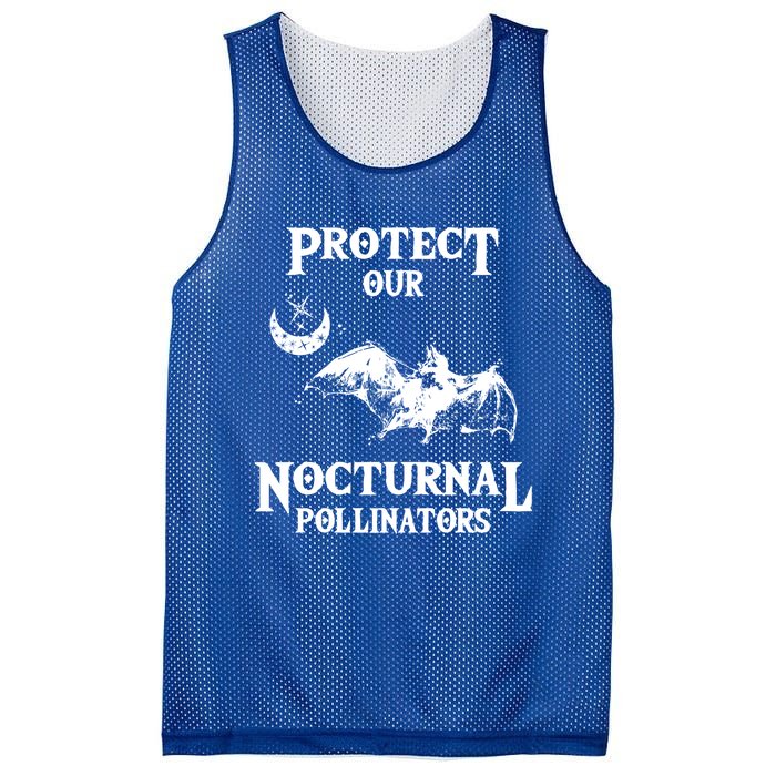 Protect Our Nocturnal Pollinators Gift Bat With Moon Art Cool Gift Mesh Reversible Basketball Jersey Tank