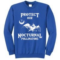 Protect Our Nocturnal Pollinators Gift Bat With Moon Art Cool Gift Tall Sweatshirt