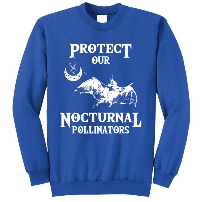 Protect Our Nocturnal Pollinators Gift Bat With Moon Art Cool Gift Tall Sweatshirt