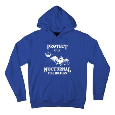 Protect Our Nocturnal Pollinators Gift Bat With Moon Art Cool Gift Tall Hoodie