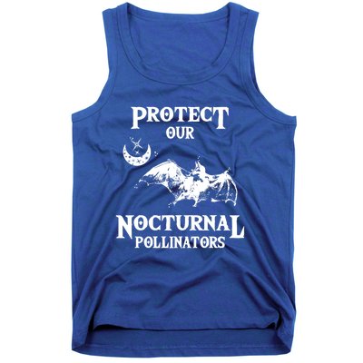 Protect Our Nocturnal Pollinators Gift Bat With Moon Art Cool Gift Tank Top