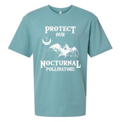 Protect Our Nocturnal Pollinators Gift Bat With Moon Art Cool Gift Sueded Cloud Jersey T-Shirt