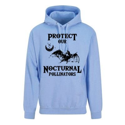 Protect Our Nocturnal Pollinators Gift Bat With Moon Art Cool Gift Unisex Surf Hoodie