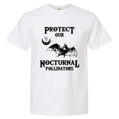 Protect Our Nocturnal Pollinators Gift Bat With Moon Art Cool Gift Garment-Dyed Heavyweight T-Shirt