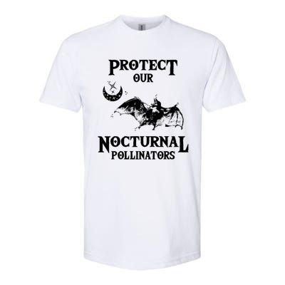 Protect Our Nocturnal Pollinators Gift Bat With Moon Art Cool Gift Softstyle CVC T-Shirt