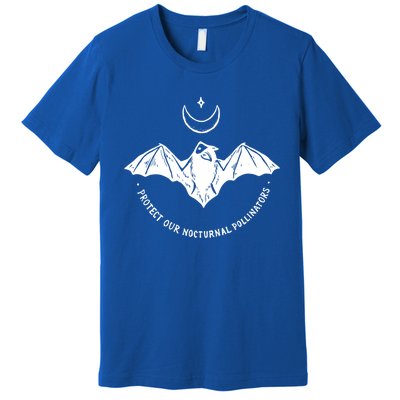 Protect Our Nocturnal Polalinators Bat With Moon Halloween Meaningful Gift Premium T-Shirt