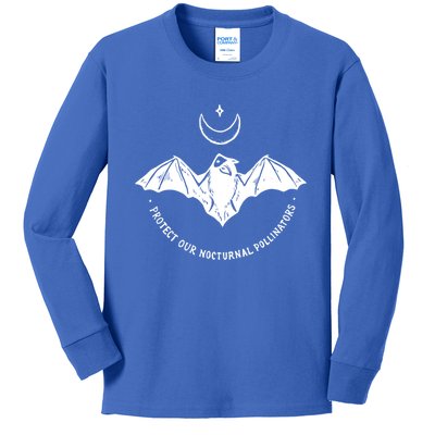 Protect Our Nocturnal Polalinators Bat With Moon Halloween Meaningful Gift Kids Long Sleeve Shirt