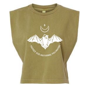 Protect Our Nocturnal Polalinators Bat With Moon Halloween Meaningful Gift Garment-Dyed Women's Muscle Tee