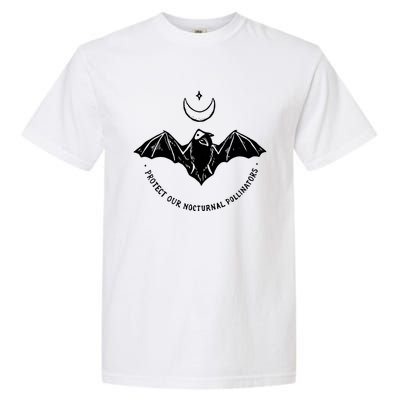 Protect Our Nocturnal Polalinators Bat With Moon Halloween Meaningful Gift Garment-Dyed Heavyweight T-Shirt