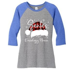 Pediatric Oncology Nurse Elf Oncology Nurse Santas Favorite Gift Women's Tri-Blend 3/4-Sleeve Raglan Shirt