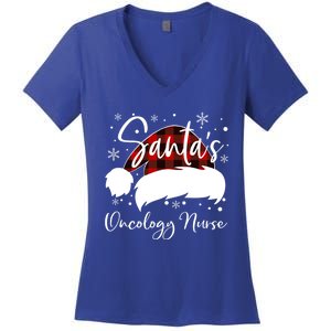 Pediatric Oncology Nurse Elf Oncology Nurse Santas Favorite Gift Women's V-Neck T-Shirt