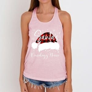 Pediatric Oncology Nurse Elf Oncology Nurse Santas Favorite Gift Women's Knotted Racerback Tank